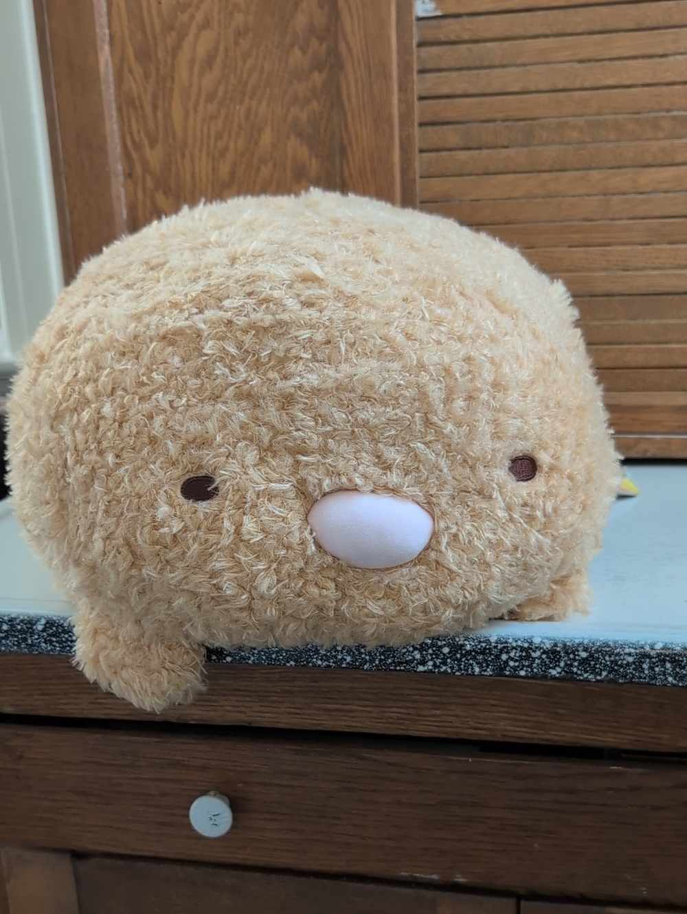 Large Plush Tonkatsu Laying Down Pillow Summikogurashi